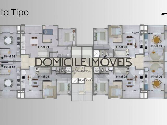 #1329 - Apartamento para Venda em Criciúma - SC - 2